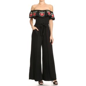 Vava by Joy Han Pants - Vava by Joy Han black embroidered floral jumpsuit Vava by Joy Han Pants - Vava by Joy Han black embroidered floral jumpsuit